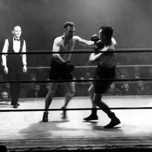 Newcastle Billy Exley vs Josef Georeux Print 1949
