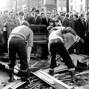 Newcastles students during rag week in 1961 breaking pianos in the Haymarket