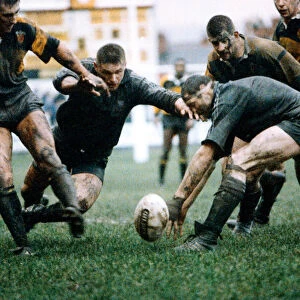 Newport v Neath. (Left to right) Newports David Llewellyn with Neath