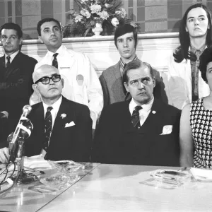 News press conference after Britains first heart transplant was successfully carried News press conference after Britains first heart transplant was successfully carried