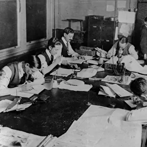 News staff as work in the sub editors room at the Daily Mirror offices in Gerladine House