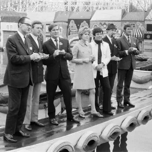 The News of the World Star Gala. Tony Blackburn, Ron Moody and Roger Moore are pictured