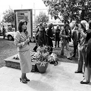 Newsreader Anna Ford at the Chelsea Flower Show. her. 21st May 1979