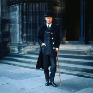 Nicholas Fairbairn politician wearing black coat and bowler hat Nicholas Fairbairn politician wearing black coat and bowler hat