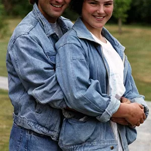 Nick Berry Actor with young fan Julie Hunt - August 1989