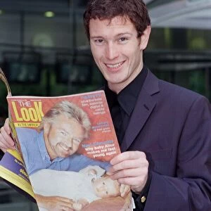 Nick Moran Actor October 98 At the launch of Film Four Channel 4 holding a copie of