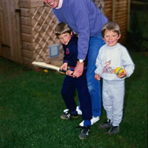 Nick Owen TV Presenter with two sons May 1986 Timothy and Andrew