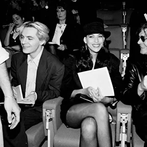 Nick Rhodes, Julianne Rhodes & Simon Le Bon watch, Yasmin Le Bon during a fashion show