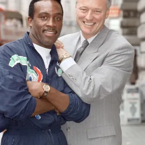 Nigel Benn with Manager Barry Hearn, 25th June 1991 Print