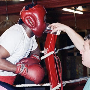 Nigel Benn training in the gym ahead of his next fight with American Greg Taylor