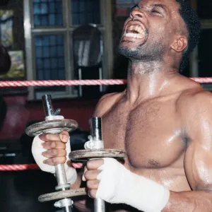 Nigel Benn training in the gym ahead of his next fight with American Greg Taylor