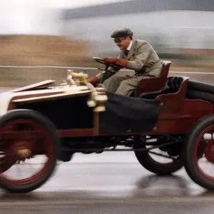 Nigel Mansell Formula One racing driver races in 1902 Renault Nigel Mansell Formula One racing driver races in 1902 Renault