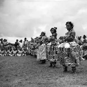 Print of a Nigerian dancer from the Efik tribe in traditional attire Print of a Nigerian dancer from the Efik tribe in traditional attire