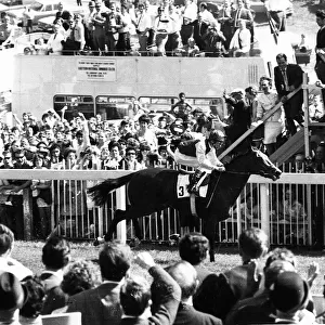 Nijinsky and jockey Lester Piggott wins Derby at Epsom - June 1970