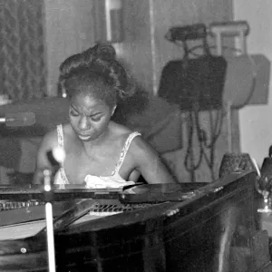 Nina Simone June 1965 Jazz singer Pictured preforming at Annies Club - on stage playing Nina Simone June 1965 Jazz singer Pictured preforming at Annies Club - on stage playing