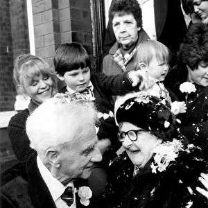 Ninety nine year old Jane Murphy and 89 year old George Brearley tie the knot in Salford