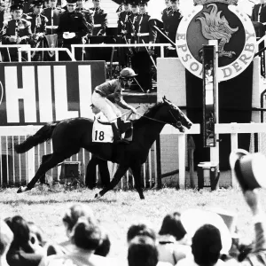 No18 Shergar with Walter Swinburn wins the Derby at Epsom by a record 10 Lenghts