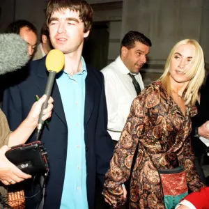 Noel Gallagher and his girlfriend Meg Matthews at 10 Downing Street for a party held by