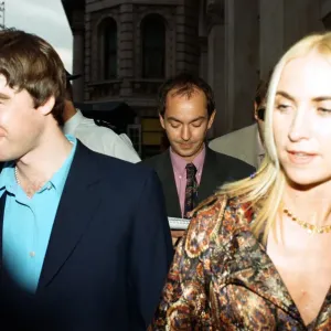 Noel Gallagher and his girlfriend Meg Matthews at 10 Downing Street for a party held by