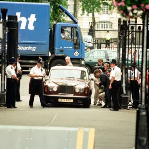 Noel Gallagher and Meg Matthews at 10 Downing Street Print July 1997 Noel Gallagher and Meg Matthews at 10 Downing Street Print July 1997