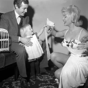 Noel Harrison with Daughter Cathryn aged 19 months January 1961 Pictured at Blue