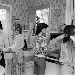 The Nolan sisters at home in Ilford. In the kitchen, Anne, Bernadette, Maureen and Linda The Nolan sisters at home in Ilford. In the kitchen, Anne, Bernadette, Maureen and Linda