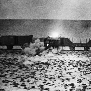 Non stop Allied air attacks in the Middle East. A broadside attack on a train in
