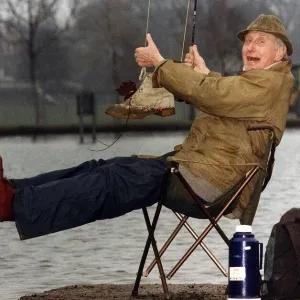 Norman Lumsden Actor sitting down doing a spot of fishing