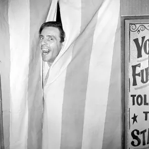 Norman Wisdom at rehearsals for the Royal variety show on the TV October 1953
