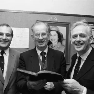 Norris McWhirter (right), co-founder of the Guinness Book of records along with his Norris McWhirter (right), co-founder of the Guinness Book of records along with his