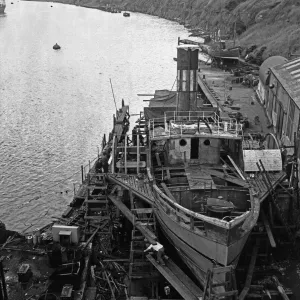 The North East paddle tug Eppleton Hall, seen here under restoration at Harrison