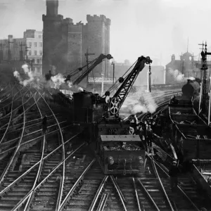 Newcastle Central Station Track Renewal Print 1938