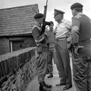 Northern Ireland August 1969. Chief of staff General Sir Geoffrey Baker seen here touring