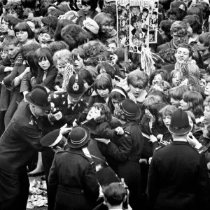 Northern Premier of A Hard Days Night'. Fans line up along the streets in Northern Premier of A Hard Days Night'. Fans line up along the streets in