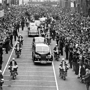 Northern Premier of A Hard Days Night'. Fans line up along the streets in Northern Premier of A Hard Days Night'. Fans line up along the streets in