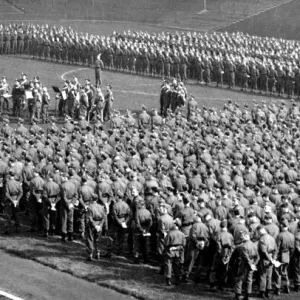 Northumberland Home Guard at St James Park, Newcastle 1944 Print