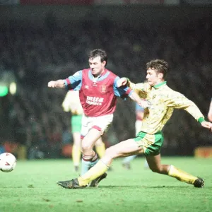 Norwich 1-0 Aston Villa, League match at Carrow Road, Wednesday 24th March 1993 Norwich 1-0 Aston Villa, League match at Carrow Road, Wednesday 24th March 1993