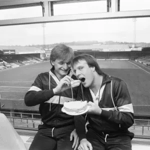 Norwich City footballers prepare for the Milk Cup. Peter Mendham (left) Norwich City footballers prepare for the Milk Cup. Peter Mendham (left)