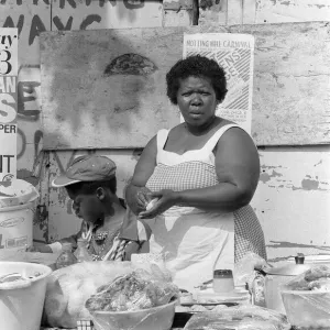 Notting Hill Carnival 1981 Residents take part in selling food for the carnival Notting Hill Carnival 1981 Residents take part in selling food for the carnival