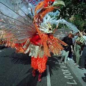 The Notting Hill Carnival Aug 1999 Dancers in the streets of Notting Hill wearing