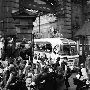 Nottingham Forest team on a tour of the city of Nottingham following their FA Cup final