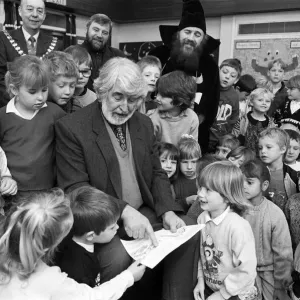 Stan Barstow Visits Old Bank First School Print 1991