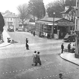 November 1953 showing the installation of new traffic lights in Brunswick Square, Torquay