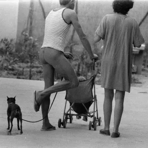 Nudism Print: English Family at Aphrodite Village, Port Leucate