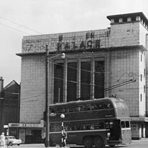 The Number 72 Trolley Bus to Moldgreen passes The Palace theatre