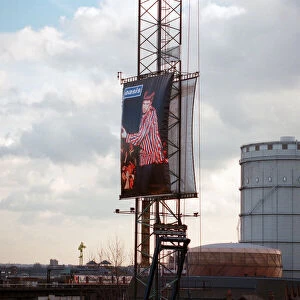 Oasis banner, London, 16th February 1996