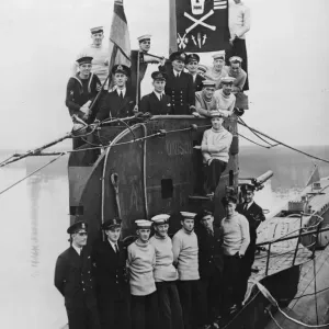 Print of HMS Unison Crew on Deck