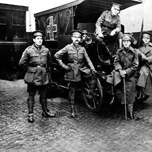 Officers and men of the British Ambulance Corp during World War One