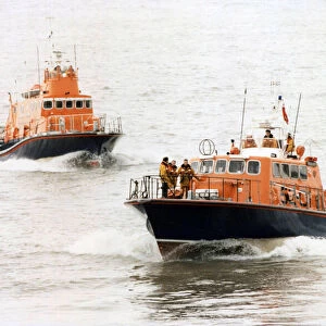 The old Barry lifeboat with its replacement the Margaret Frances Love