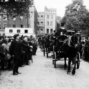 The Old Cab Drivers Association seen here driving cabs around Lincoln Inns Fields to show The Old Cab Drivers Association seen here driving cabs around Lincoln Inns Fields to show